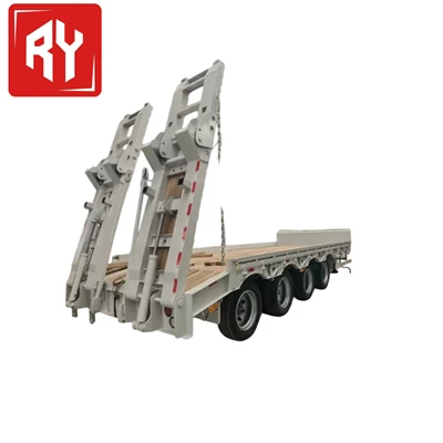 4axles nizko posteljo pol-prikolica 50-tona