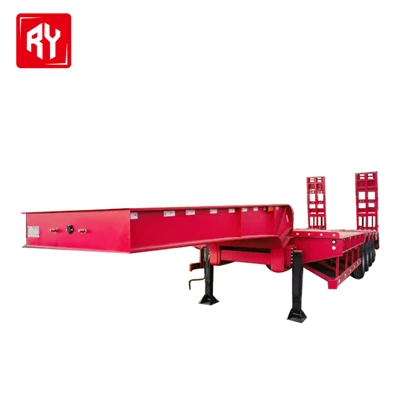 RY-4 Oxle Red Low Bed Bed Trailerbon Steel Material